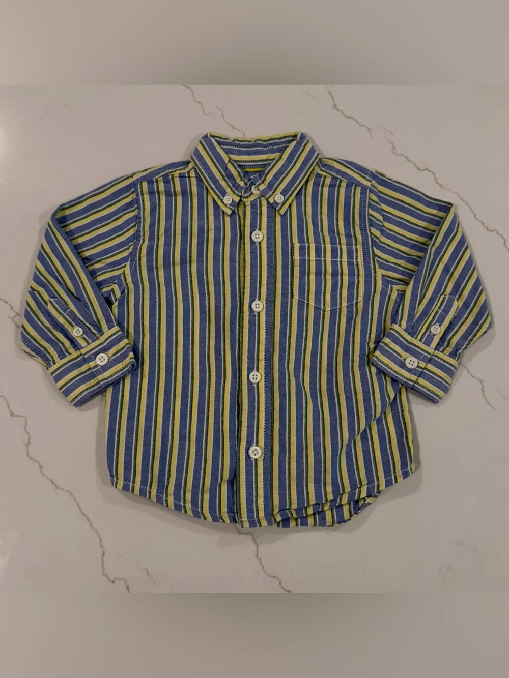 Gymboree Boys' Button-Down Shirt — Blue & Yellow Stripes